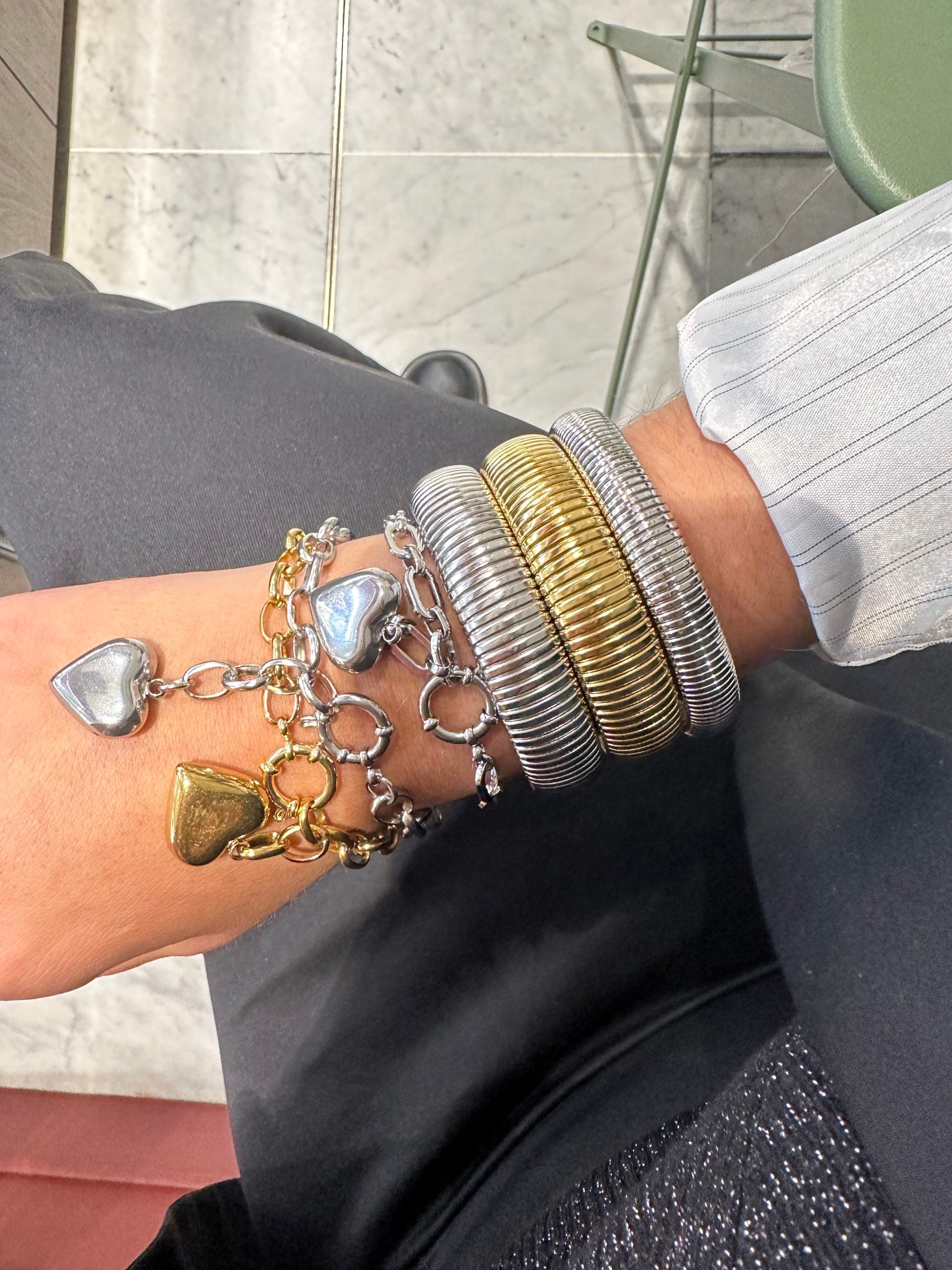 Bracelet COEUR MAILLE ARGENT