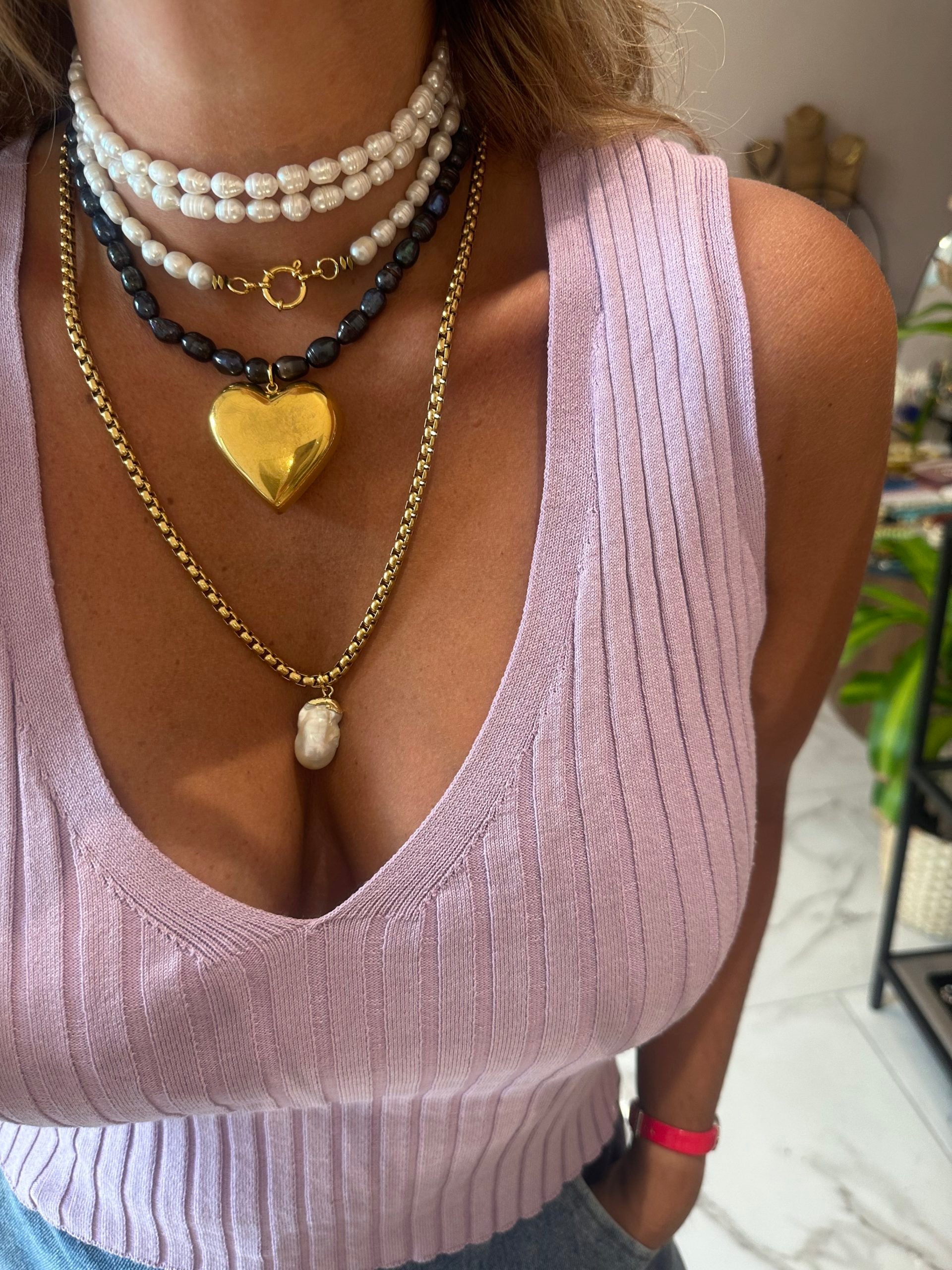 Collier COEUR PEARLS BLACK