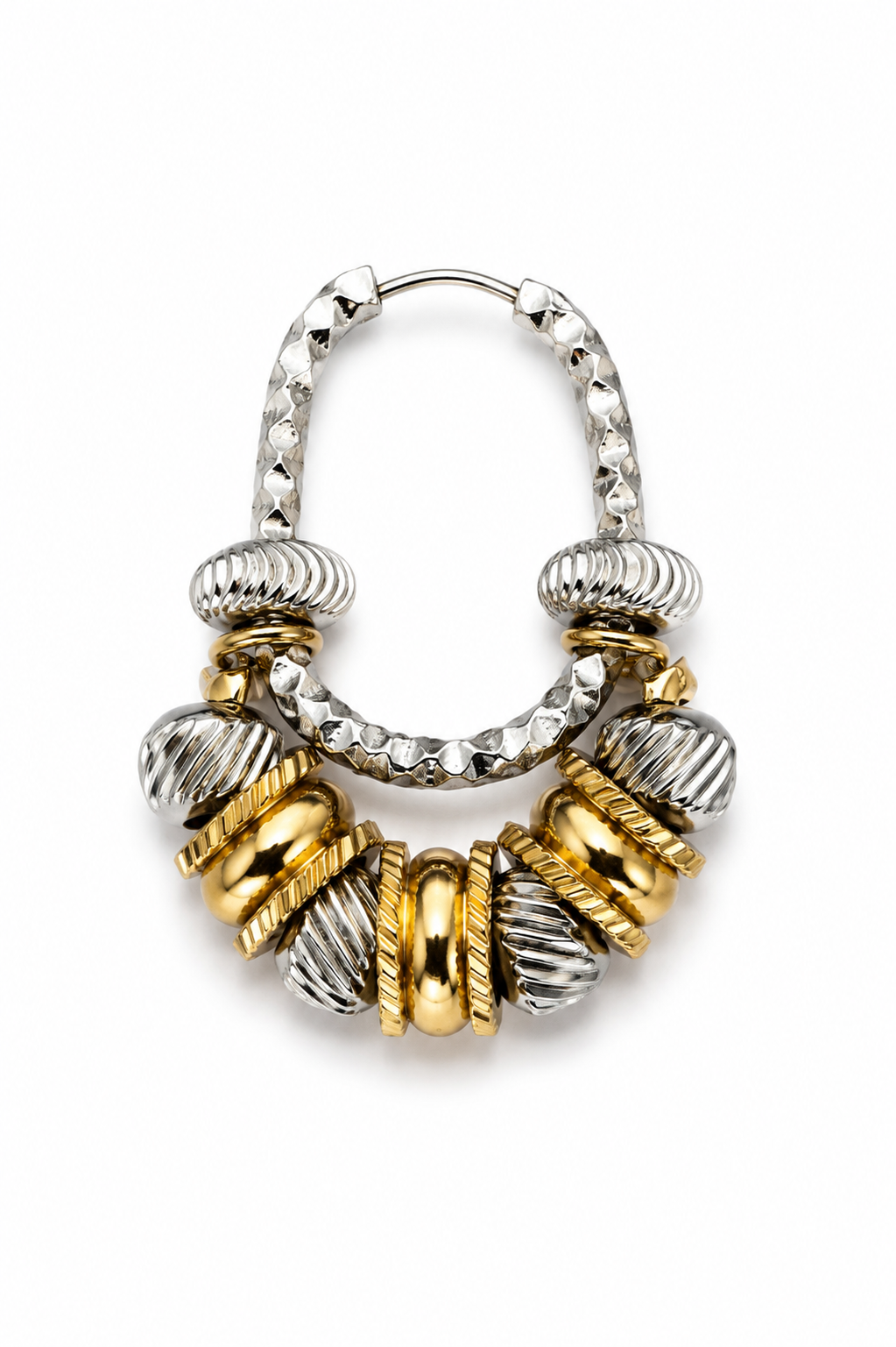 Boucle d’oreille ALIA Ovale Striée Argent