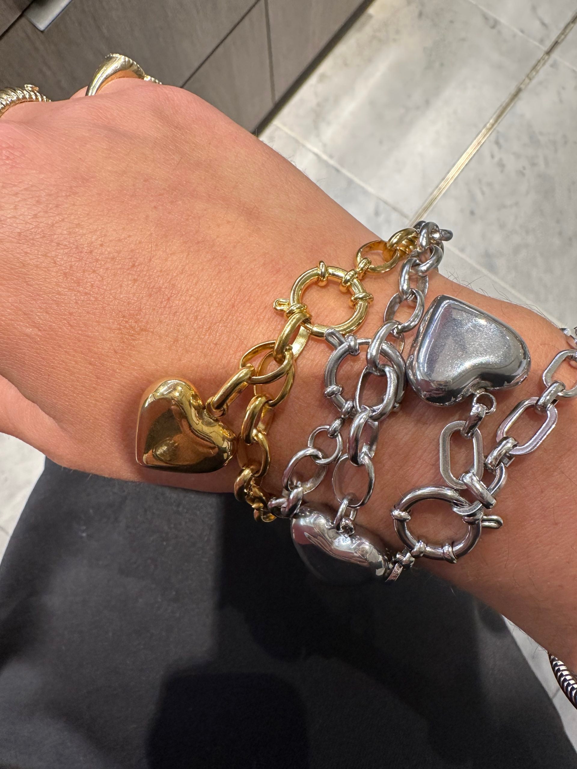 Bracelet COEUR MAILLE ARGENT