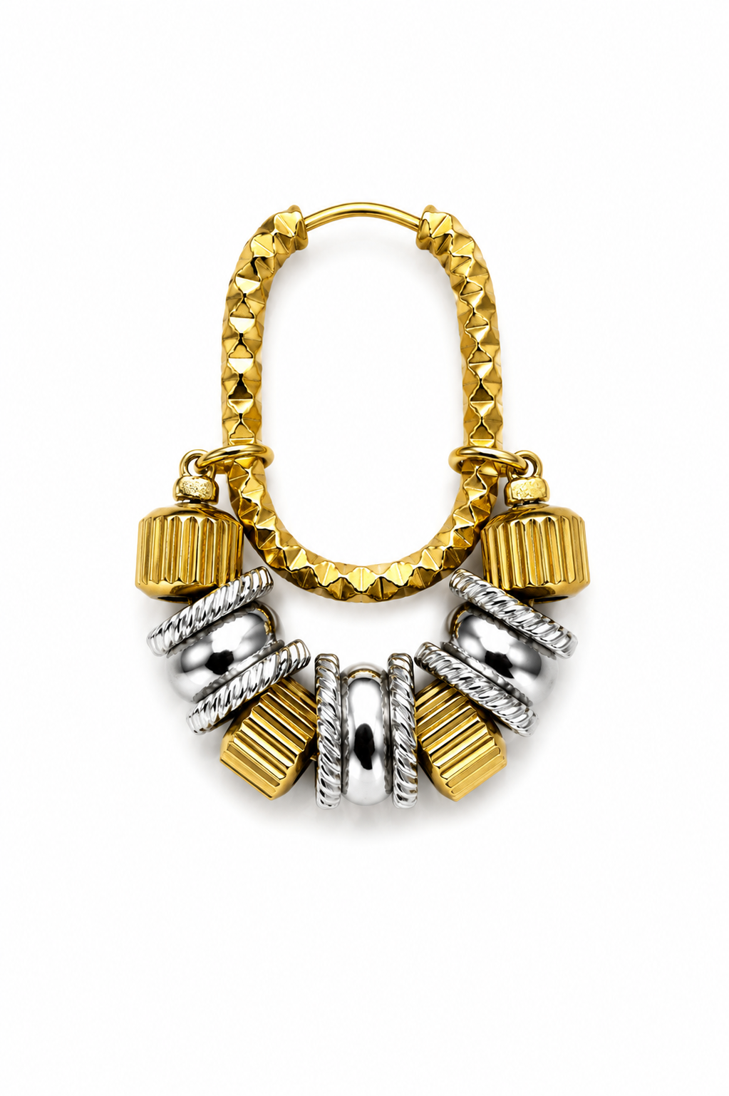 Boucle d’oreille ALIA Ovale Striée Or